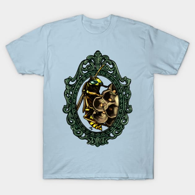 Invertebrate Cameo: Paper Wasp (The Wolf Queen) T-Shirt by FreyStrandDraws